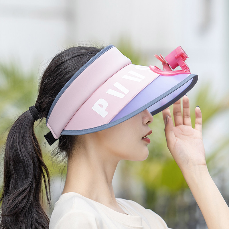 风扇帽子大人户外出游遮阳帽空顶多功能充电防晒帽子