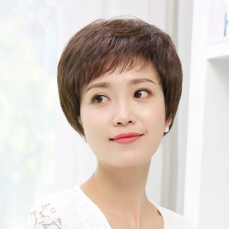 假发妈妈女短发型中老中老年年假发套短卷发女士日常整顶假发