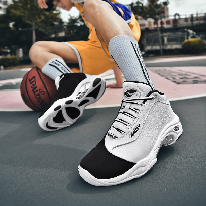 球鞋and1太极篮球taichi黑白新款高帮中实战防滑篮球鞋