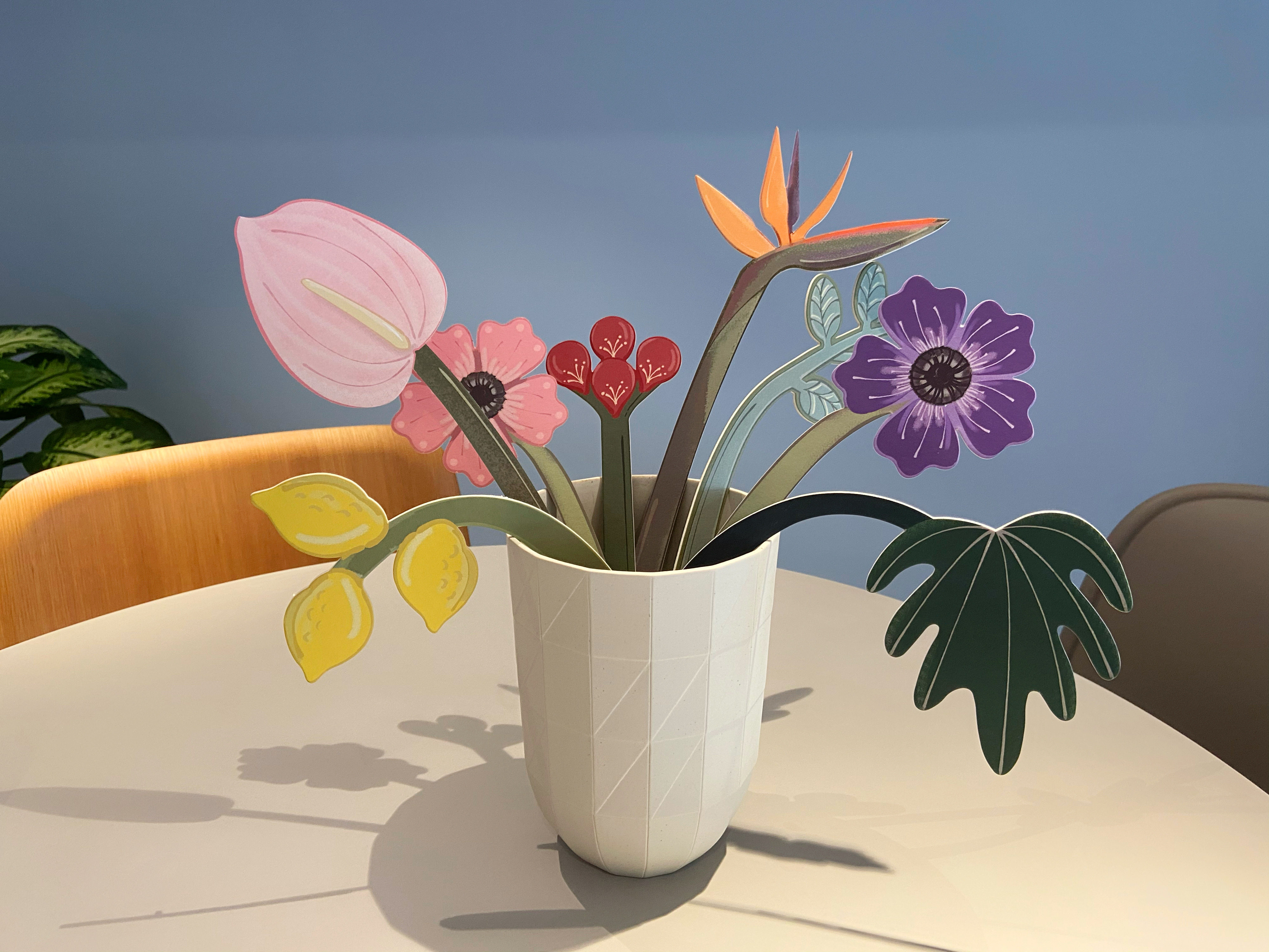 lagomlab原创植物插画设计纸艺花卡造型天堂鸟家居设计师家居软装