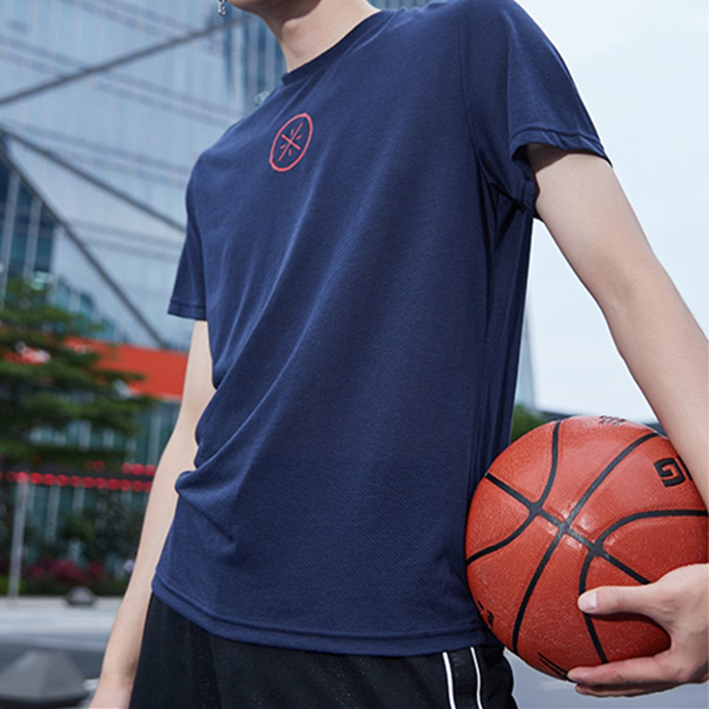 李宁男士冰丝速干短袖中国韦德夏季圆领透气运动t恤