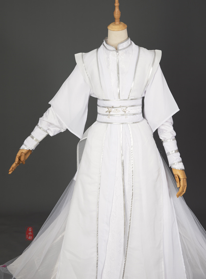 若水原创白色古装cos男服服装劲装万用侠客民族服装