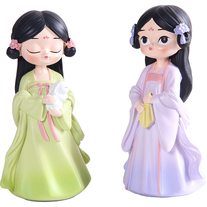 中国国风汉服娃娃女孩摆件客厅创意可爱家爱家居摆件