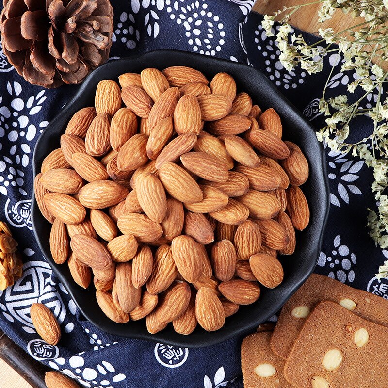 美国国大杏仁扁桃桃仁坚果badamroastedalmondraw杏仁
