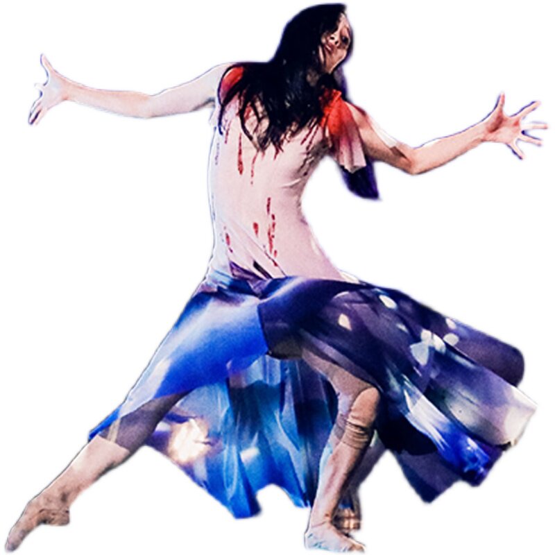 朱瑾慧当代舞褪色舞蹈服装艺术演出服艺考现代舞服炫彩梦幻舞衣