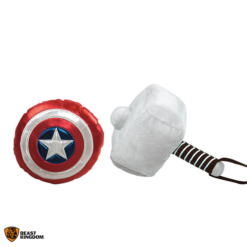 野兽王国漫威正品复仇者联盟美国队长盾牌雷神之锤绒毛影视