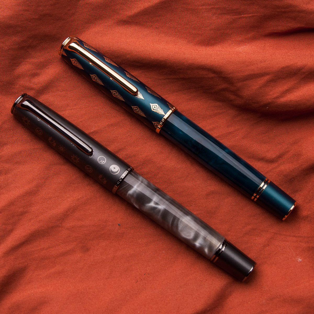 胖叔月兔女生男女高档墨水塞上活塞钢笔树脂钢笔