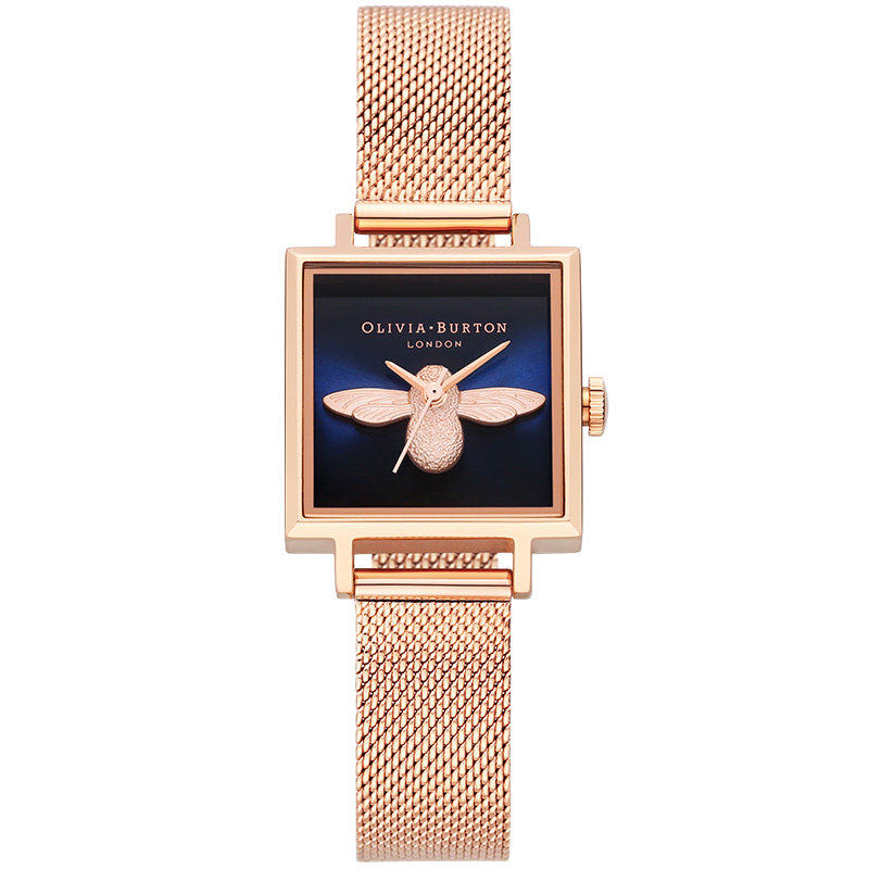 手表oliviaburton小蜜蜂英国小众ob小绿方块简约气质欧美腕表