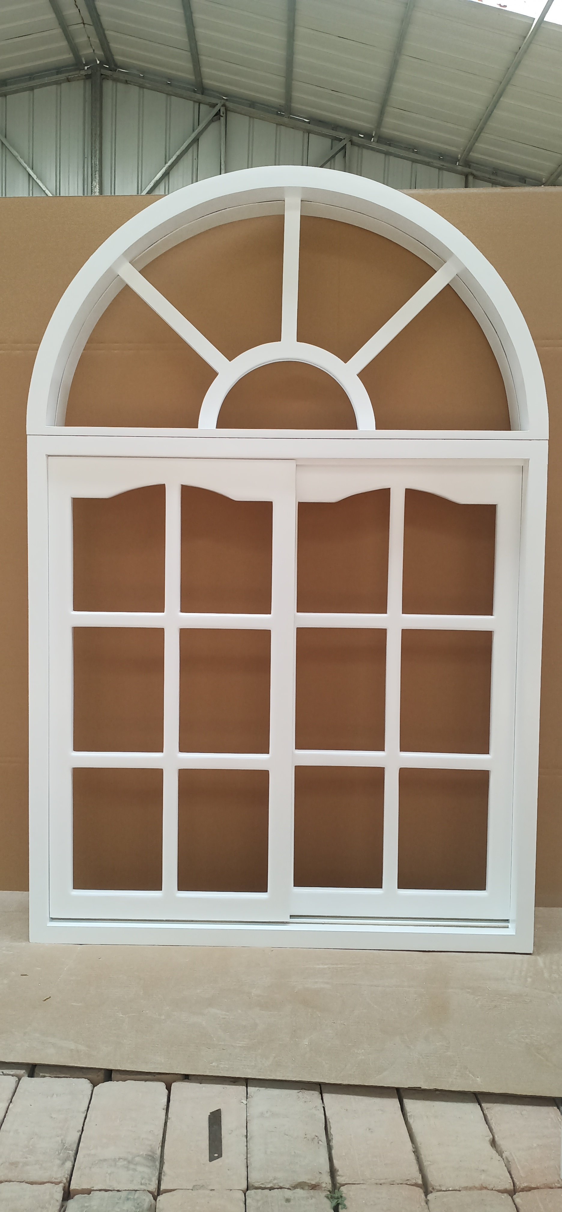 木窗定制地中海拱形实木田园风格欧式窗推拉窗平开窗