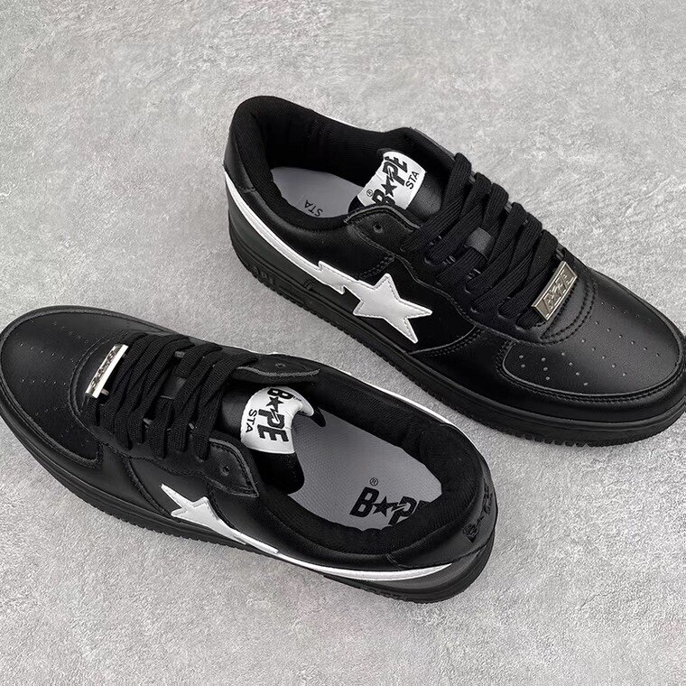 马思唯同bapesta黑白拼色联名流星元年运动男女休闲板鞋