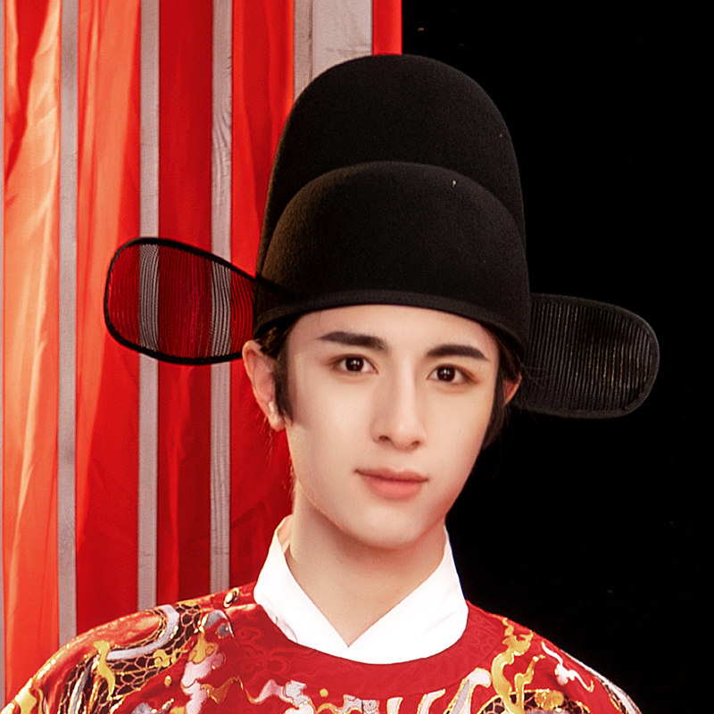 如梦梦霓裳翼善冠汉帽子乌纱帽明制首圆领配饰圆顶帽子