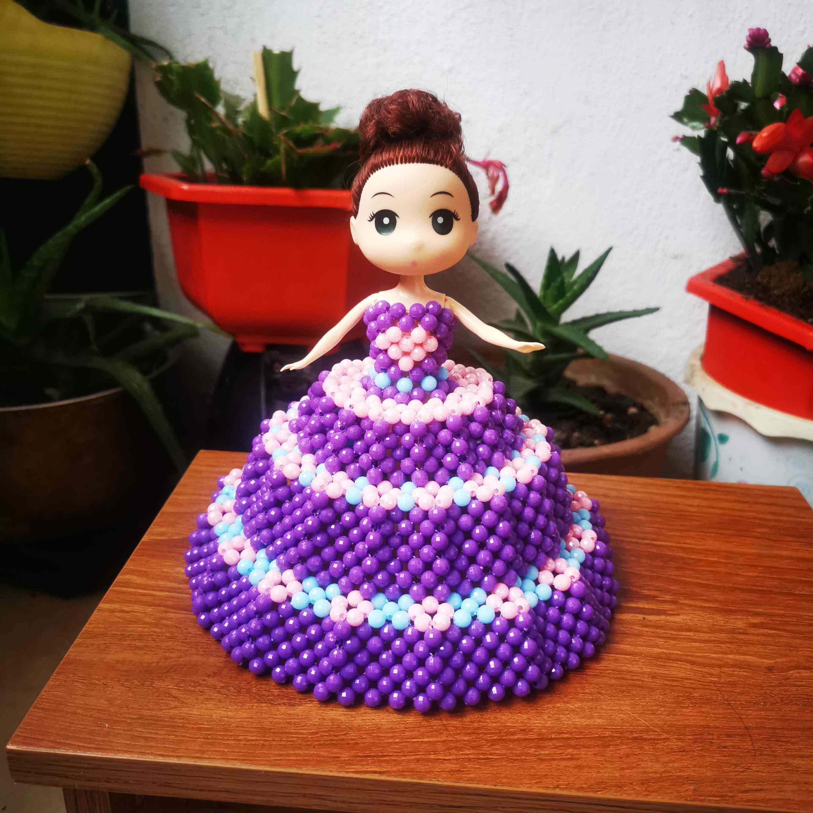 创意手工珠子diy串珠编织公主娃娃女孩玩具手工串珠