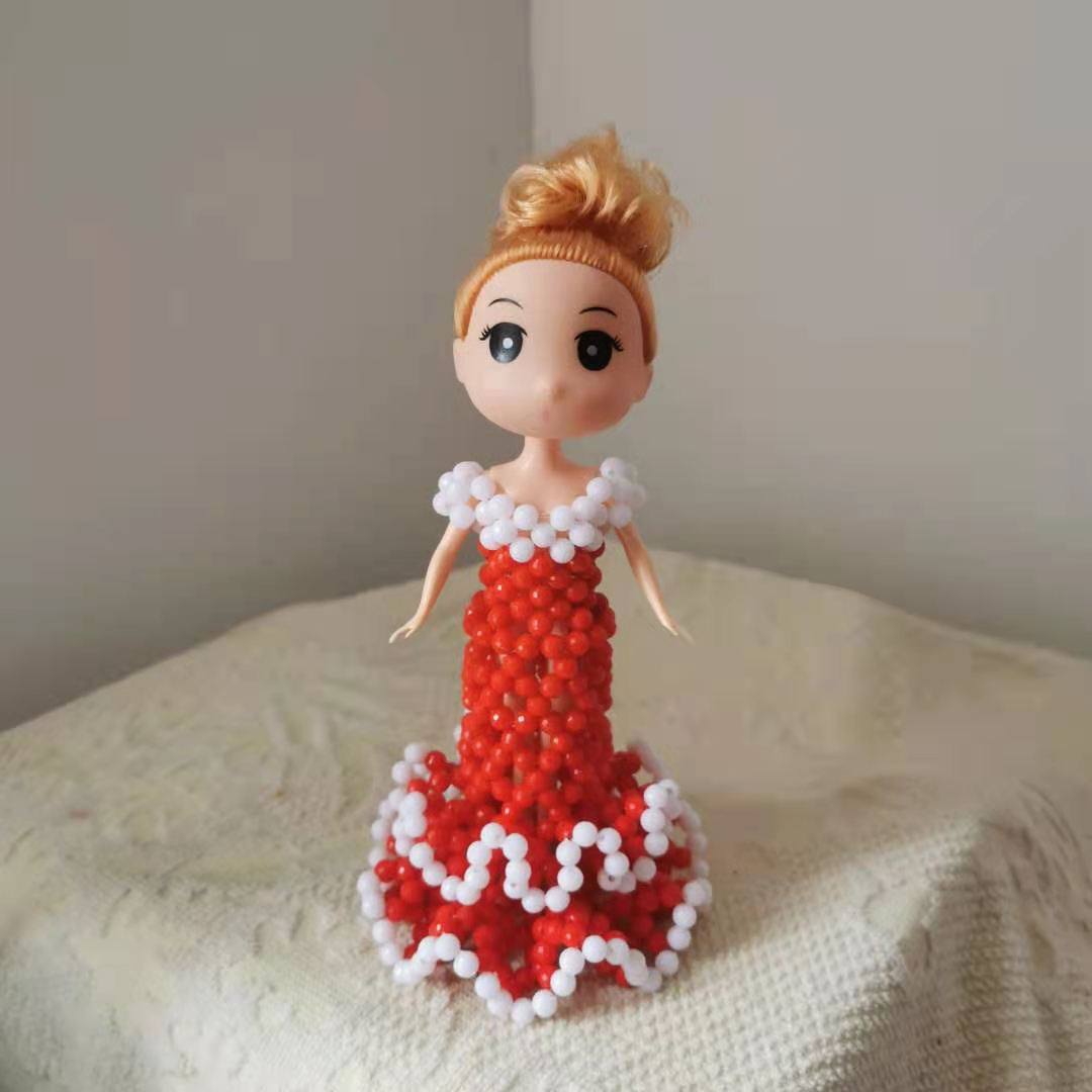 创意新款中性儿童手工串珠diy编织穿珠娃娃手工串珠