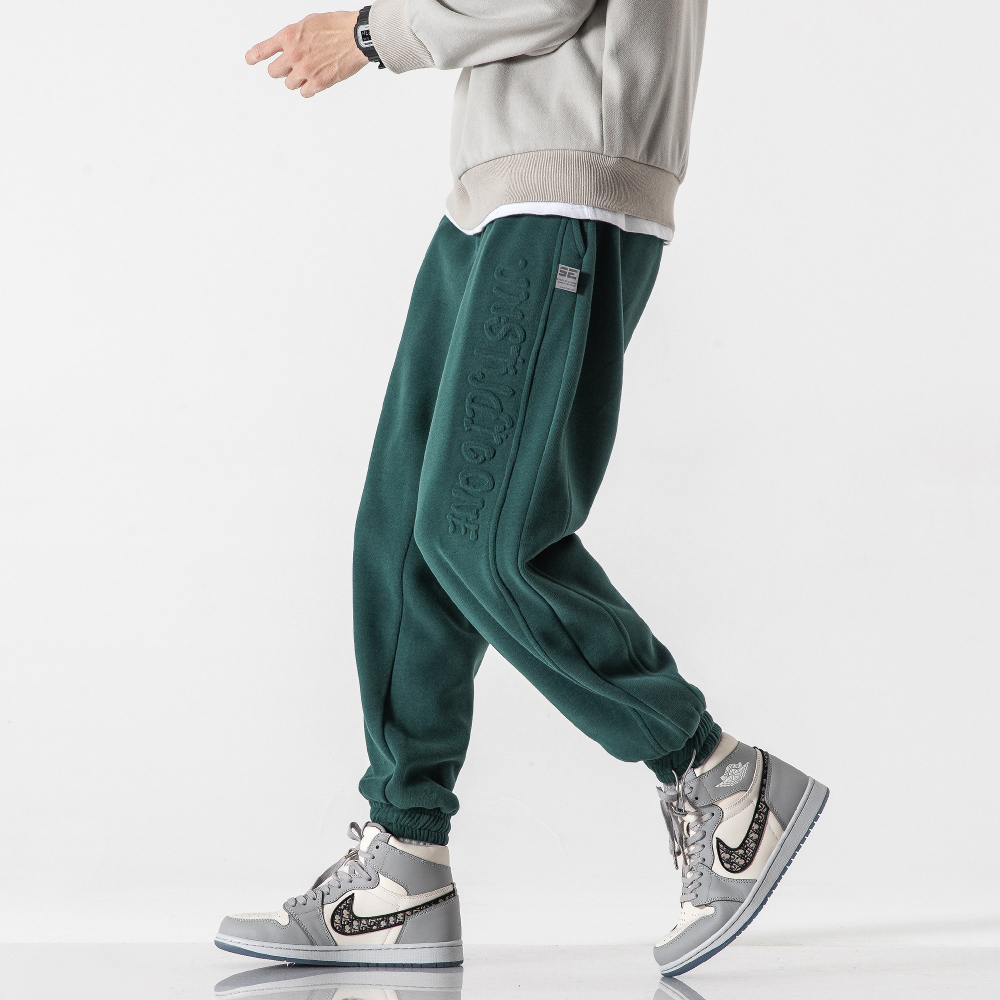 工装裤子男潮潮牌秋冬绒裤男外加厚运动裤韩版休闲裤