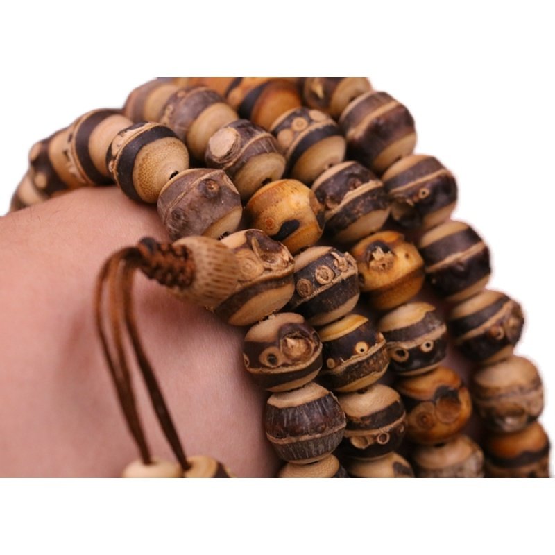 德宝斋竹根老料紫竹根手串手链佛珠圆珠桶珠个性根雕