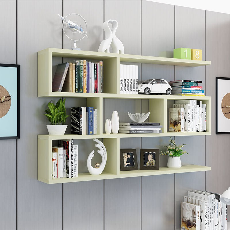 书架墙上置物架壁挂墙储物柜卧室墙面创意格子客厅书架