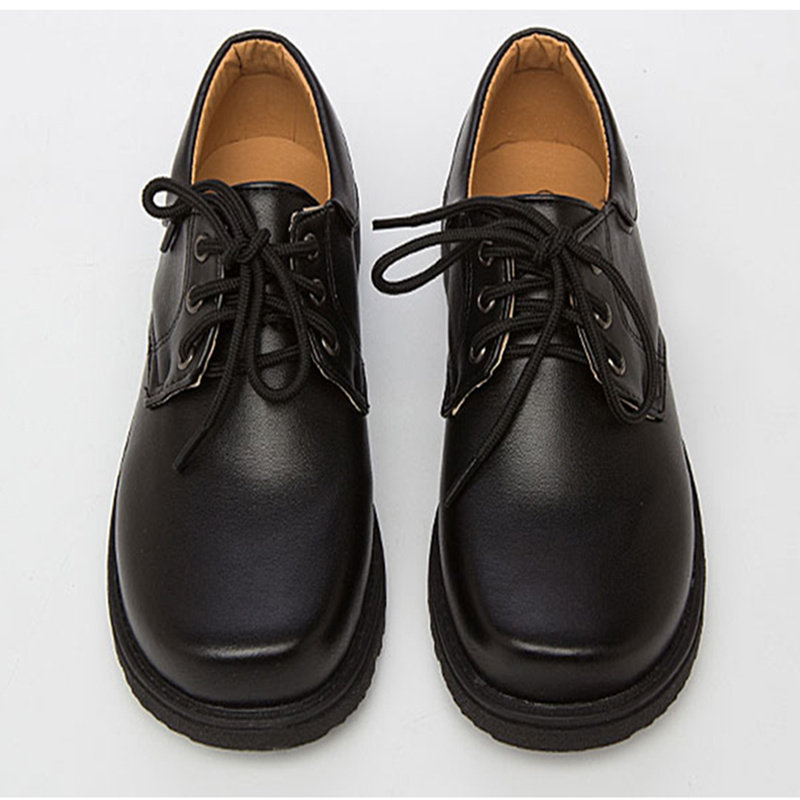 深圳中学生校鞋青少年黑皮皮鞋正品统一搭配校服皮鞋