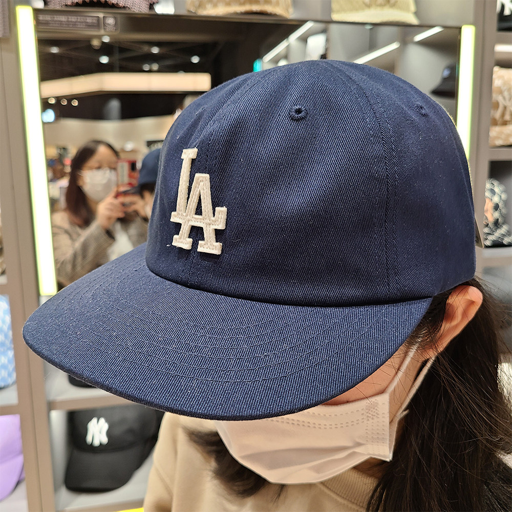 mlb正品新款la大标刺绣男女情侣宽檐鸭舌帽运动帽