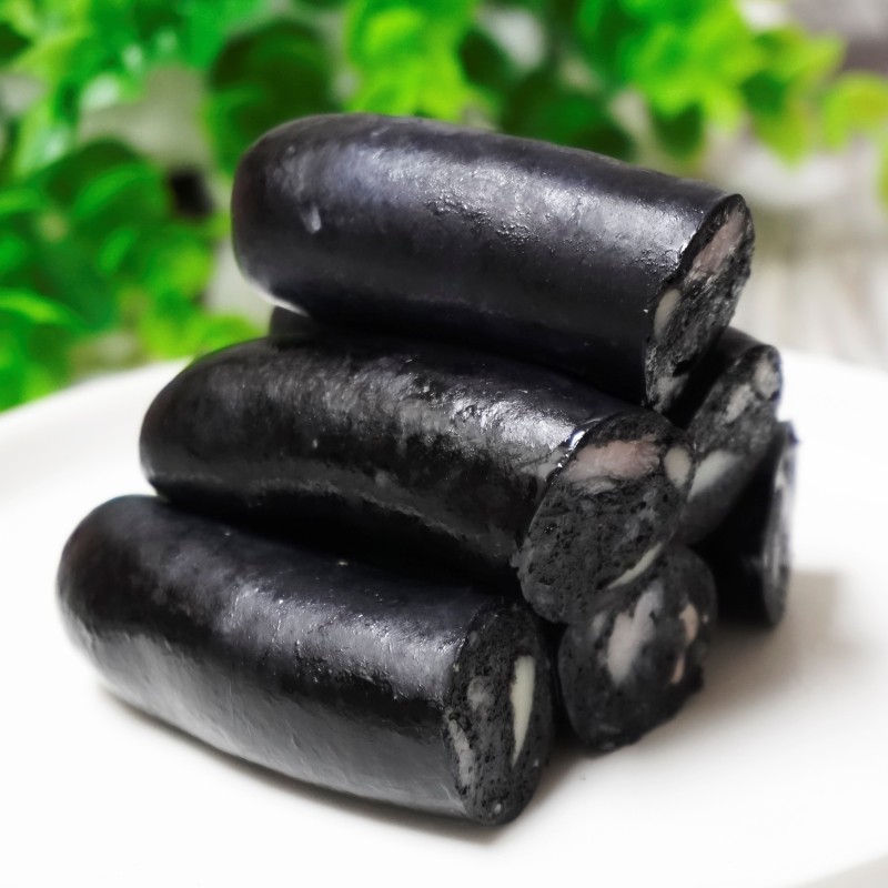 墨鱼三统万福黑色鱼味烤肠半成品台湾香肠烧烤香肠