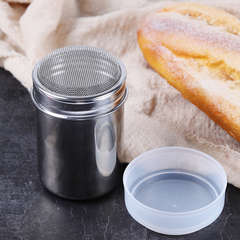 不锈钢撒粉罐家用咖啡可可粉面面粉容器罐带盖糖面粉筛