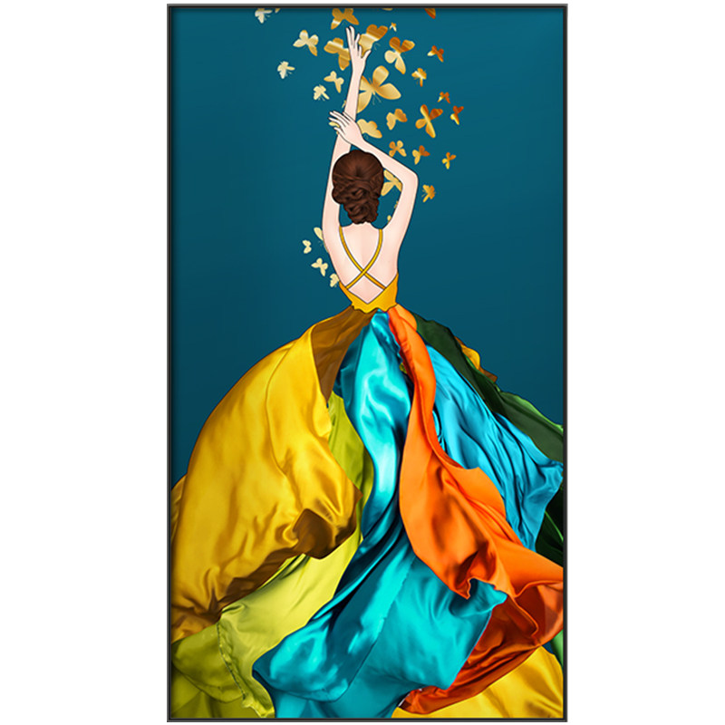 后现代人物美女装饰画轻奢入户玄关画竖版走廊壁画现代装饰画