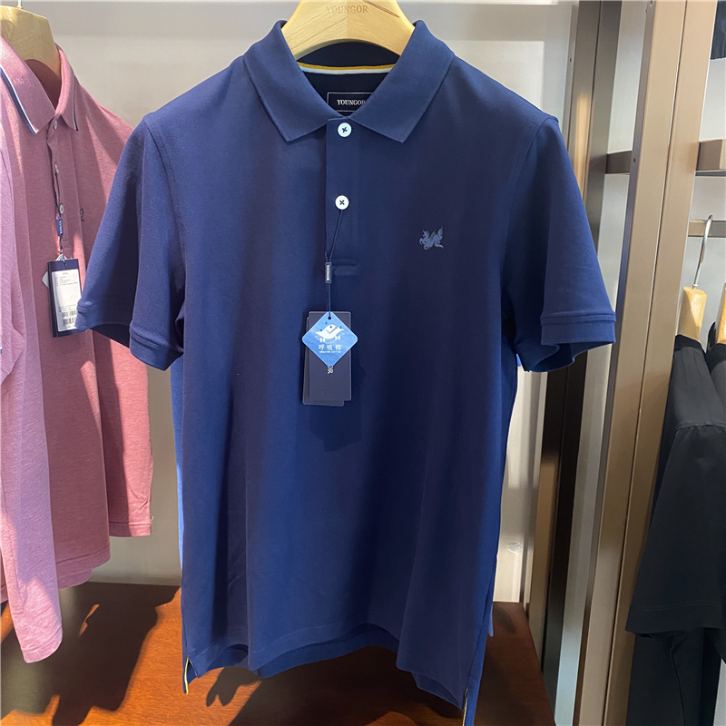 专柜780 雅戈尔男夏新款翻领商务休闲短袖T恤YSPC530060FFA正品