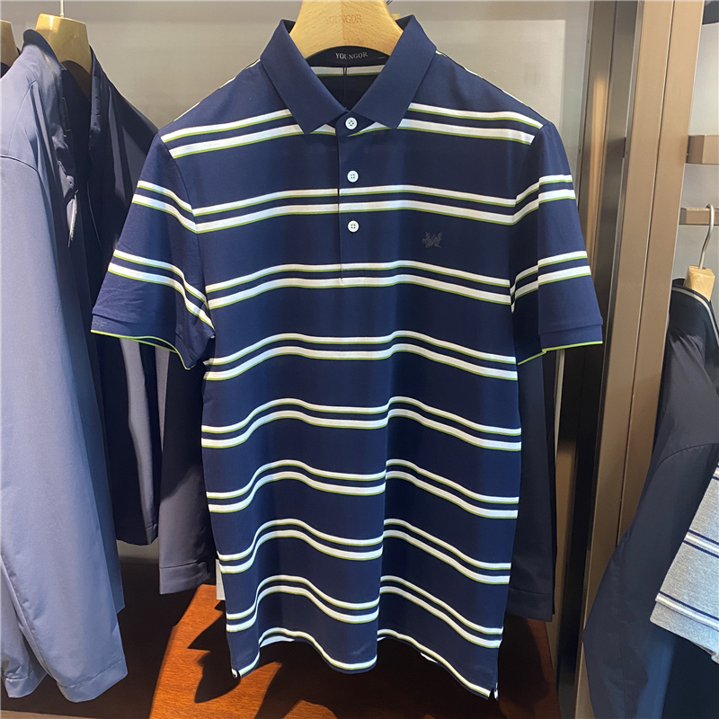 专柜880 雅戈尔男夏新款翻领 商务休闲 短袖T恤YSPC520195FCA正品