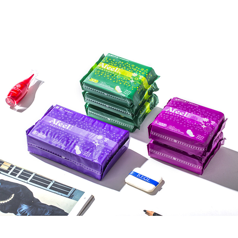 afeel爱菲儿超薄透气卫生巾6包日用夜用组合装亲肤超长透气姨妈巾