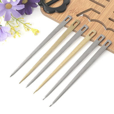 传统粽子针包粽针扁型大孔大眼针黄铜针不锈钢针端午节包粽子工具