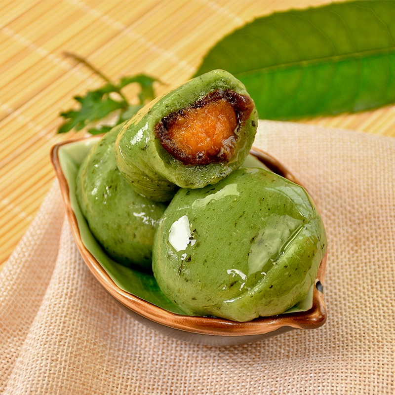 滋源艾草糕团12个蛋黄肉松芝麻艾米果清明网红传统中式糕点