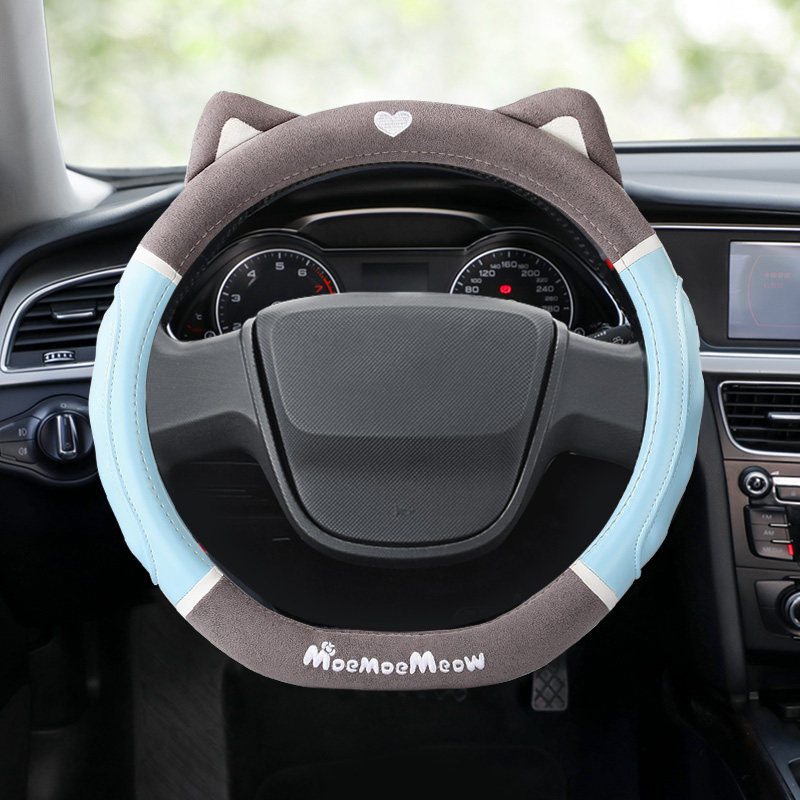 五菱宏光miniev专用方向盘电动车内饰毛皮汽车四季通用方向盘套
