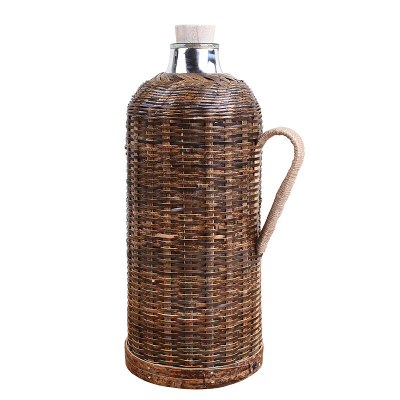 手工竹编热水瓶复古怀旧暖壶老式保温传统木塞热水瓶