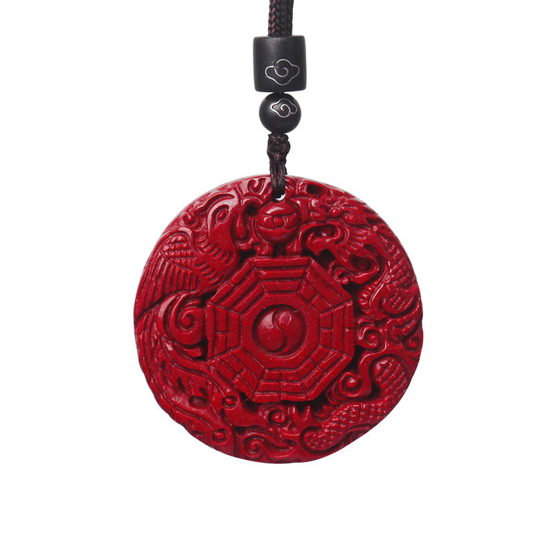 朱砂九宫八卦吊坠太极龙凤平安扣项链女款随身项坠
