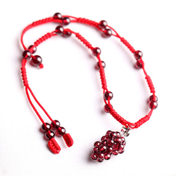 ທໍາມະຊາດ garnet anklet ເຊືອກສີແດງແມ່ຍິງປີສັດງ່າຍດາຍແລະ sexy ແບບເກົາຫຼີສ່ວນບຸກຄົນອອກແບບວັດຖຸບູຮານ woven anklet