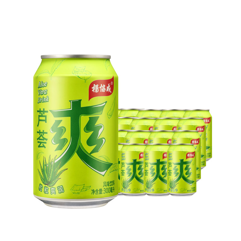 杨协成芦荟汁芦荟粒饮料好喝休闲0脂真芦荟风味饮料24罐整箱包邮