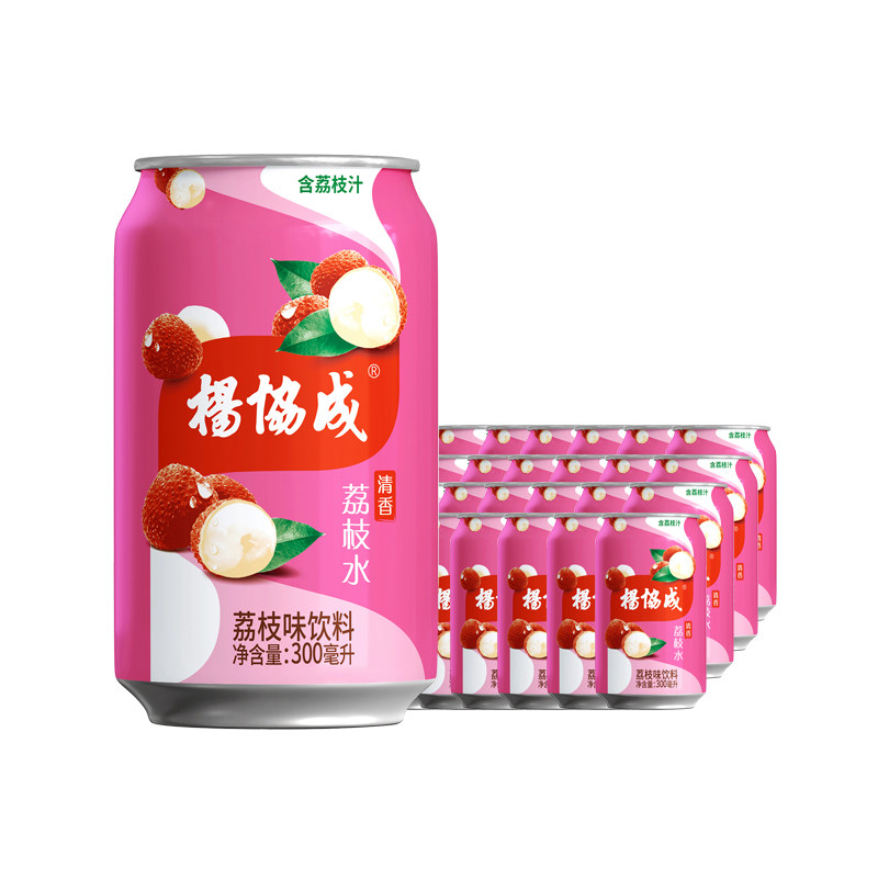 凑单67杨协成荔枝水果粒饮料24罐