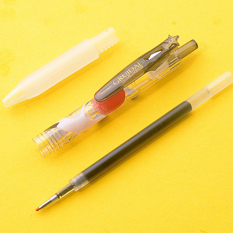 kookei仙鹤限定按动中性笔黑色速干3支套装高颜值中性笔