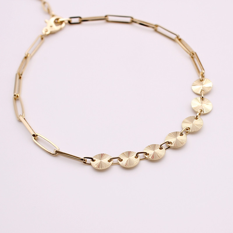 吉恩恩希韩国流行14k黄金au585夏季新款手链手饰