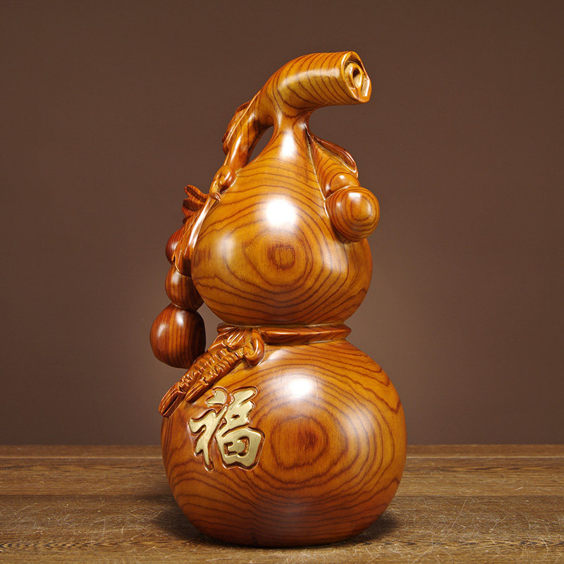 花梨木雕葫芦摆件实木家居福客厅办公室装饰新居木雕