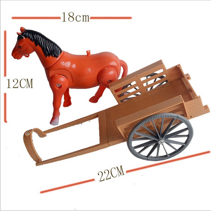 新款小马马拉车电动儿童玩具拉磨小朋友礼物绕桩马地摊电动