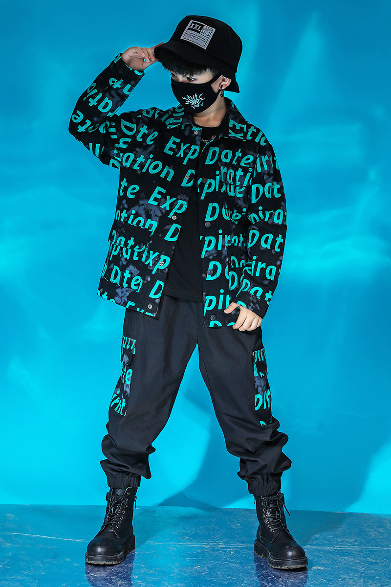 街舞套装男童嘻哈潮流酷帅帅气女童秋装新款儿童演出服