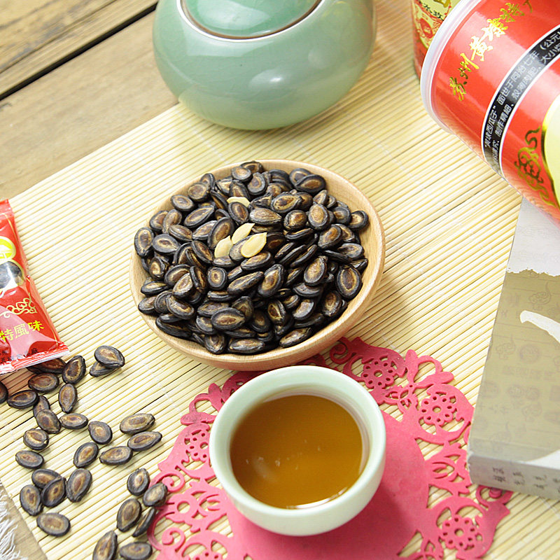 苏州特产天福黄埭西瓜子玫瑰味黑瓜子原味炒货罐装办公室休闲零食