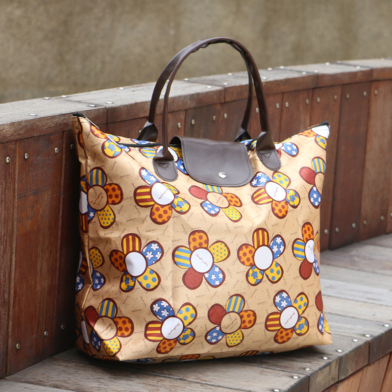 防水牛津布购物袋超市袋子买菜袋旅行袋短途行李可折叠中老年女装