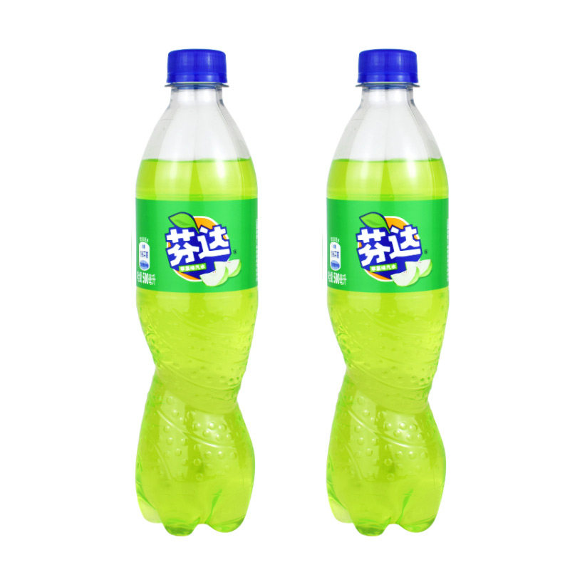 可口可乐芬达蜜桃苹果果味汽水500ml12瓶整箱饮品碳酸饮料