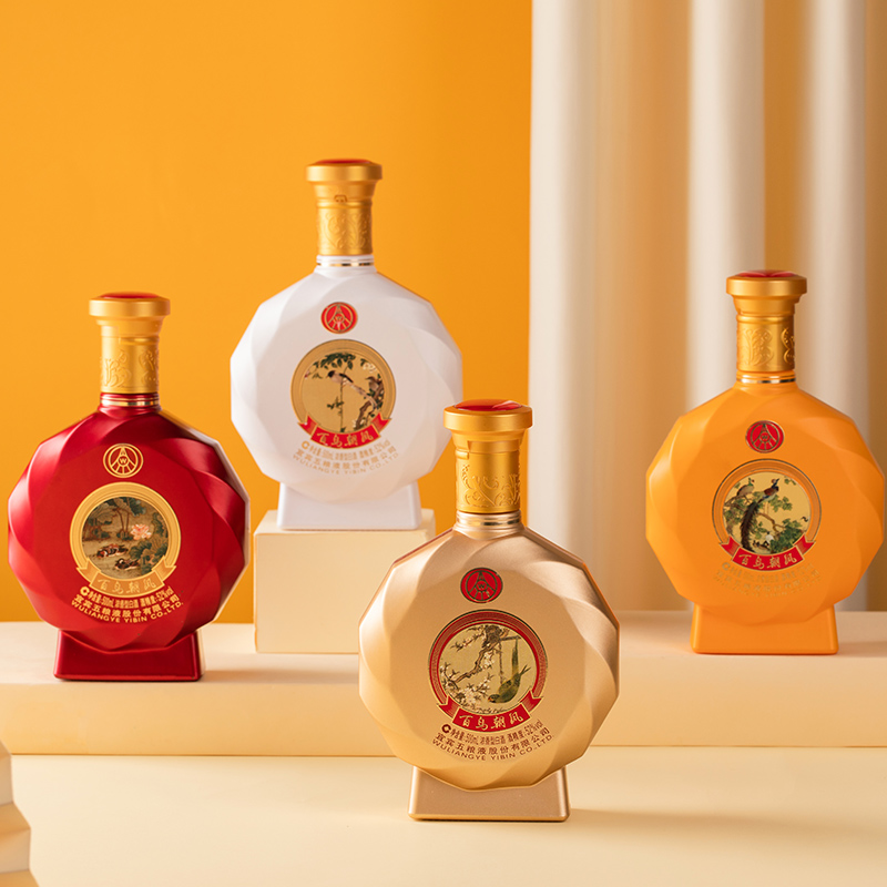 五粮液股份百鸟朝凤文化艺术52度500ml4瓶浓香香型白酒国产白酒