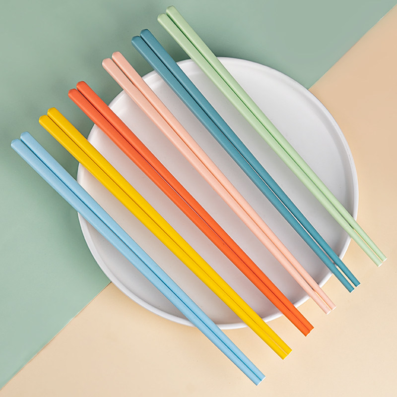 彩色陶瓷筷子家用一人一筷高颜值网红防滑防霉筷子