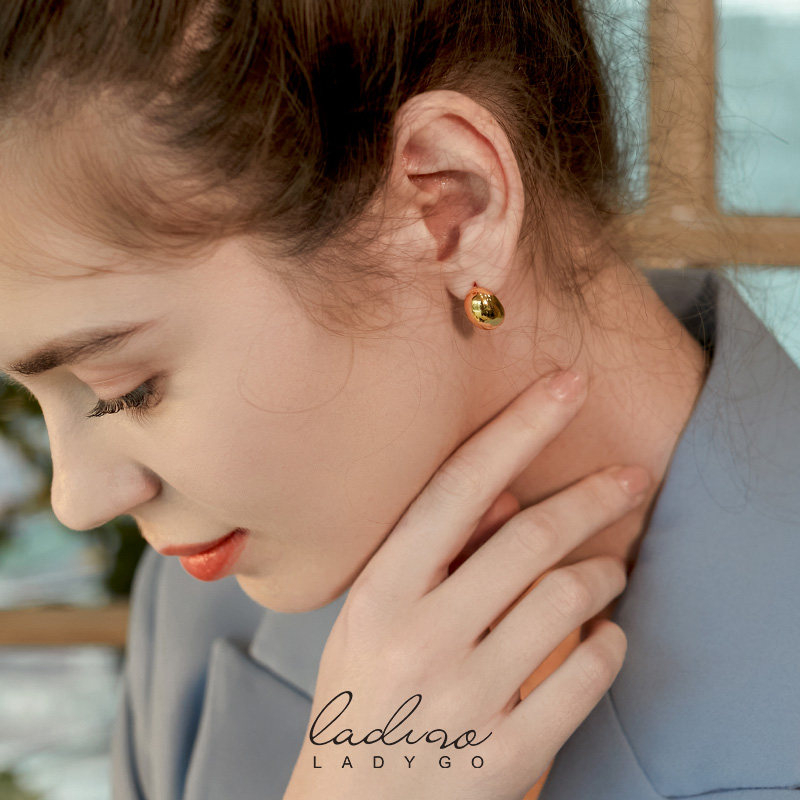 耳钉ladygo创意雨滴设计时尚气质耳饰饰品法式耳环