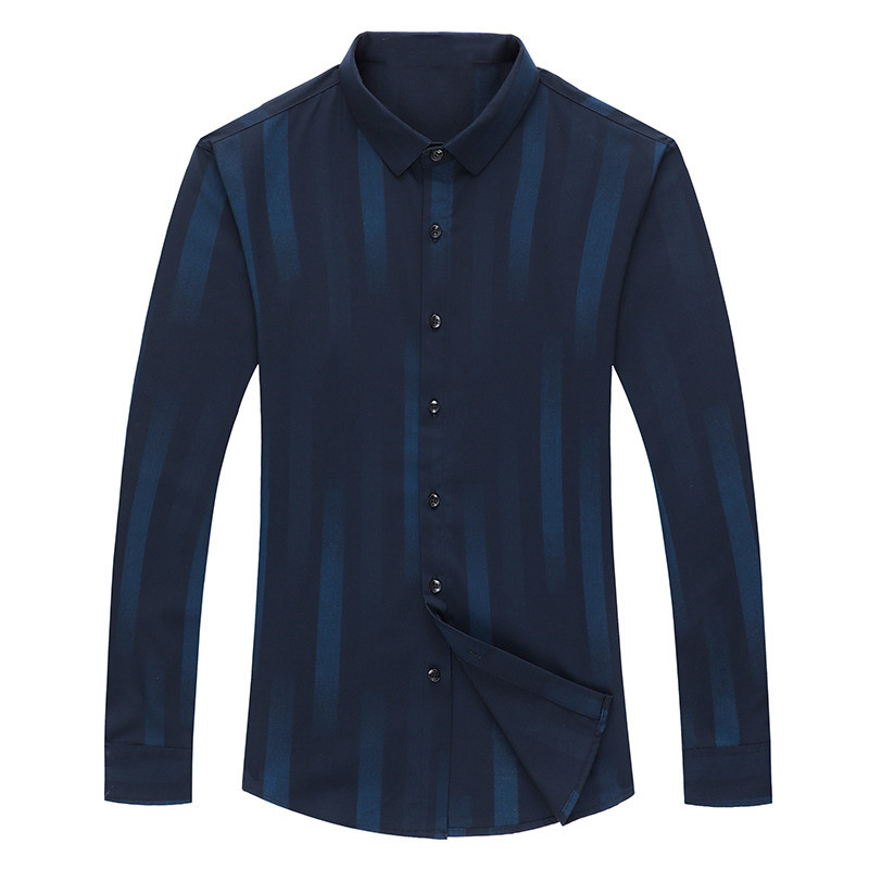 啄木鸟品牌保暖衬衫男装长袖冬季加绒加厚中年高端免烫桑蚕丝衬衣