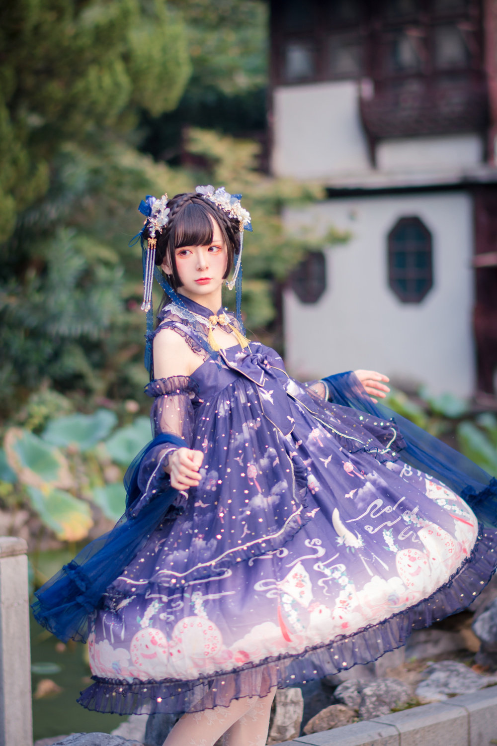 新款夏季原创设计月兔jsk中华国风lolita茶会连衣裙