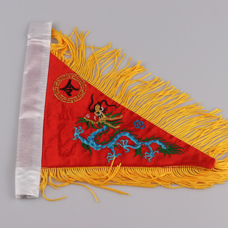 寺院令旗小号五色龙旗双面图案刺绣五行旗帜道教工艺品